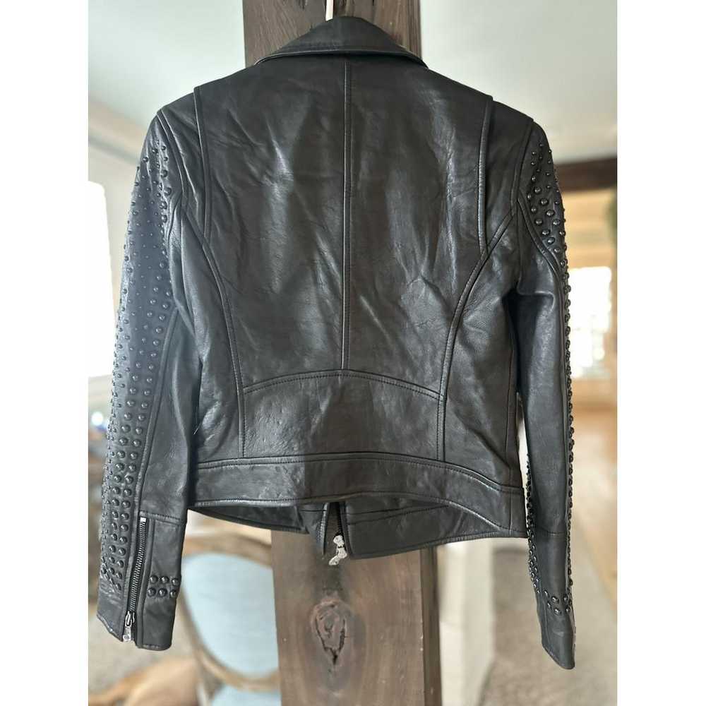 Non Signé / Unsigned Leather biker jacket - image 4