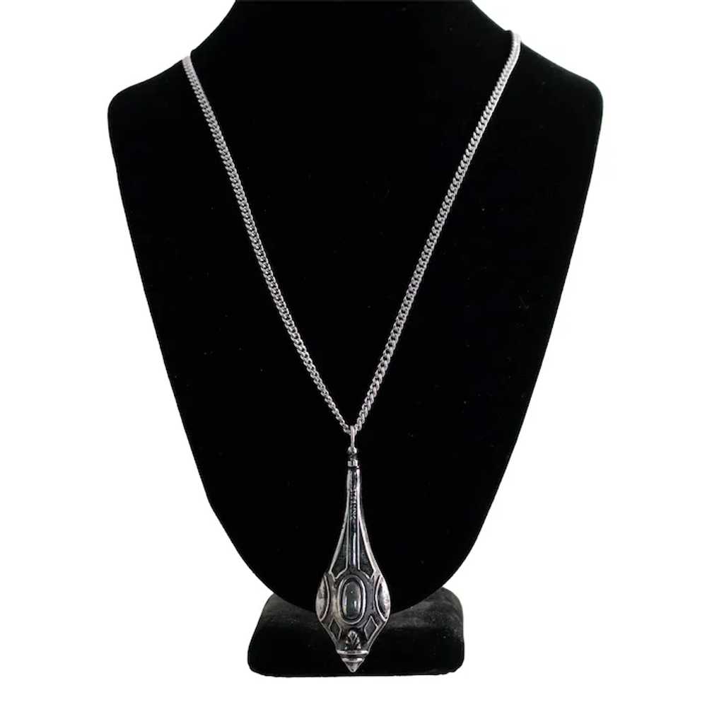 Upcycled Sterling Art Deco Hat Pin Necklace - image 5