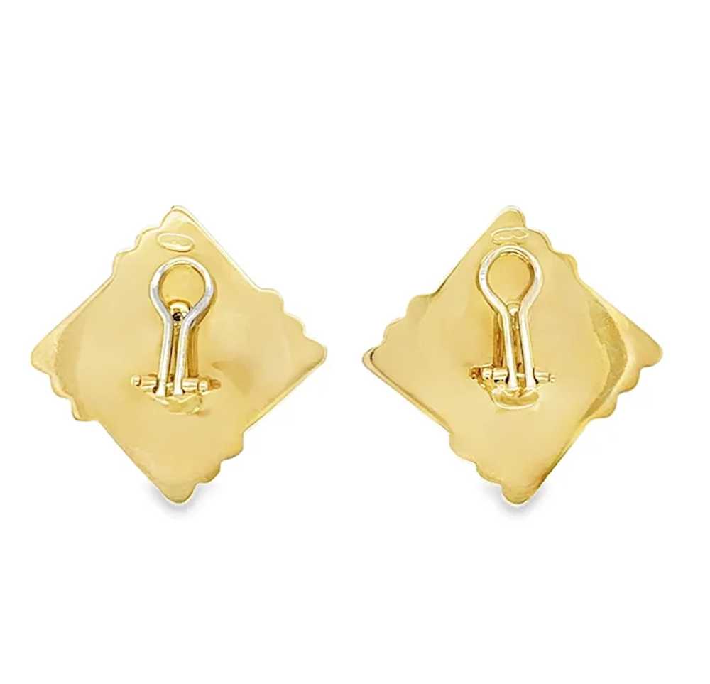 18k Yellow Gold Square-Shaped Earclips - image 2