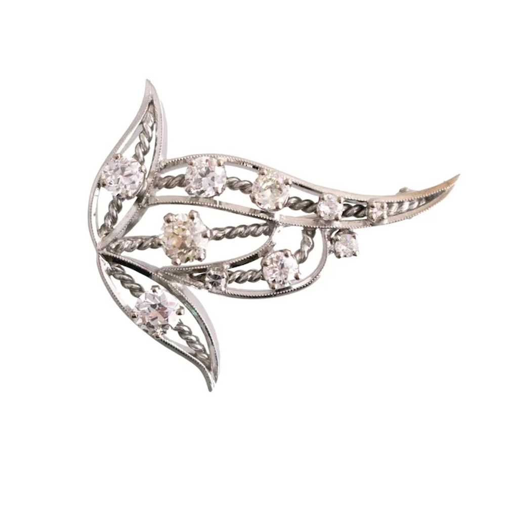 14K Gold Diamond Paisley Brooch/Pendant - image 2