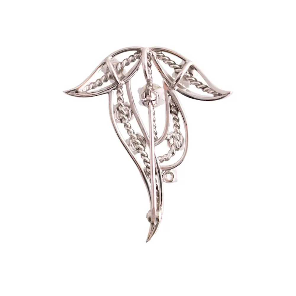 14K Gold Diamond Paisley Brooch/Pendant - image 3