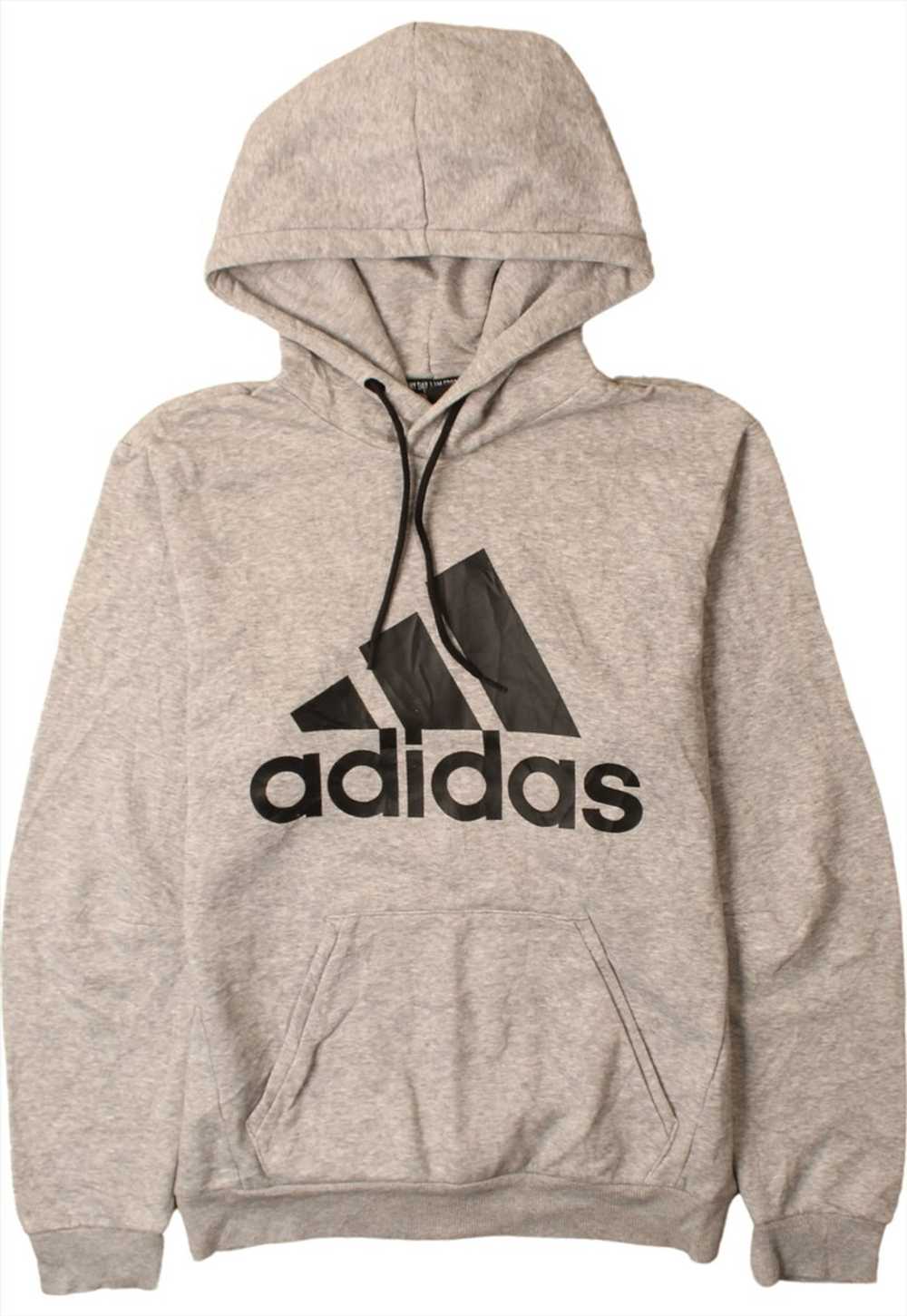 Vintage 90's Adidas Hoodie Spellout Pullover Grey… - image 1