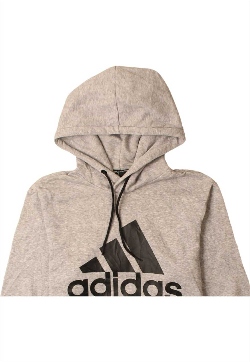 Vintage 90's Adidas Hoodie Spellout Pullover Grey… - image 3