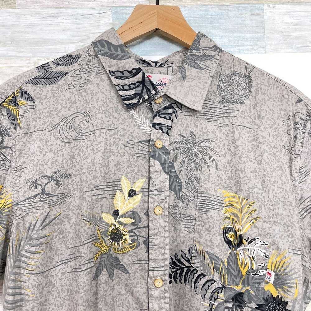 Quiksilver Quiksilver Hawaiian Shirt Gray Tropica… - image 2