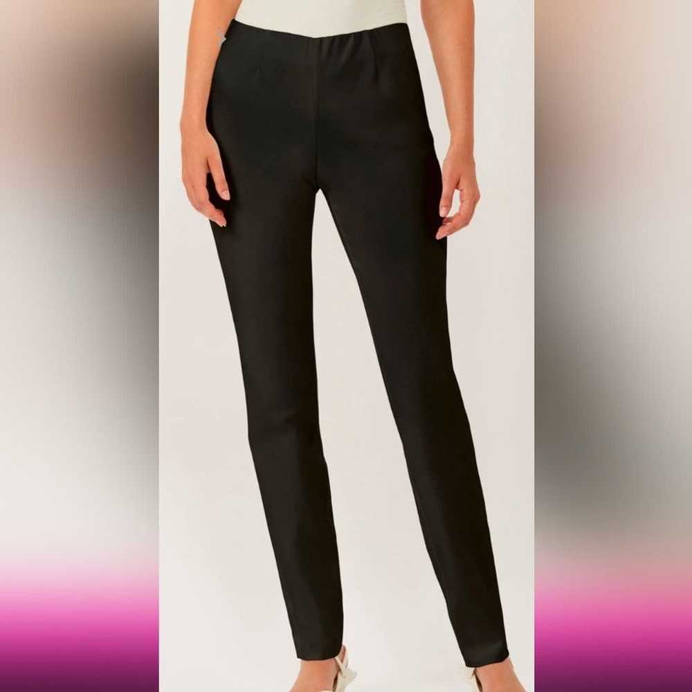 Other Ecru black slim leg pull on pants size medi… - image 2