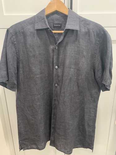 Ermenegildo Zegna Dark gray linen s/s shirt