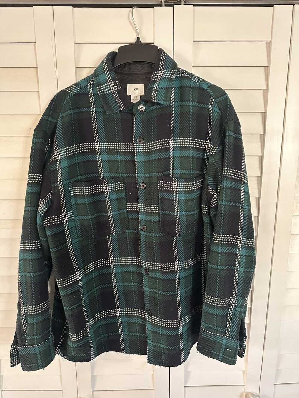 H&M H&M Green and Blue Plaid Over Shirt - image 1