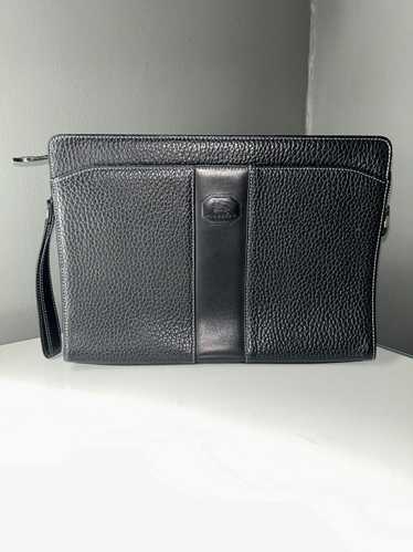 Burberry Burberry Black Leather Nova Check Clutch 