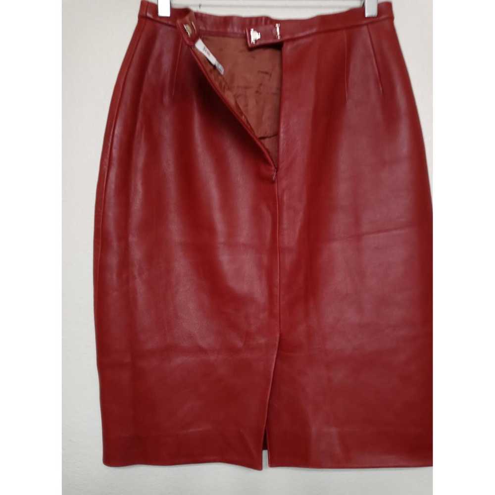 Emanuel Ungaro Leather mid-length skirt - image 3