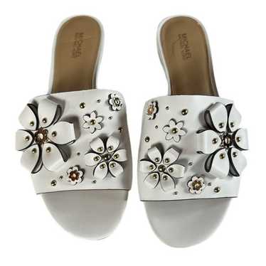michael kors tara floral embellished leather slide