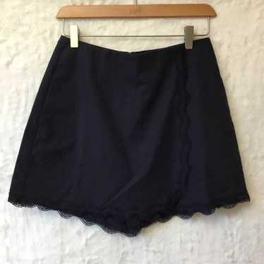 Other Love Bonito Navy Blue Linen Scallop Skorts