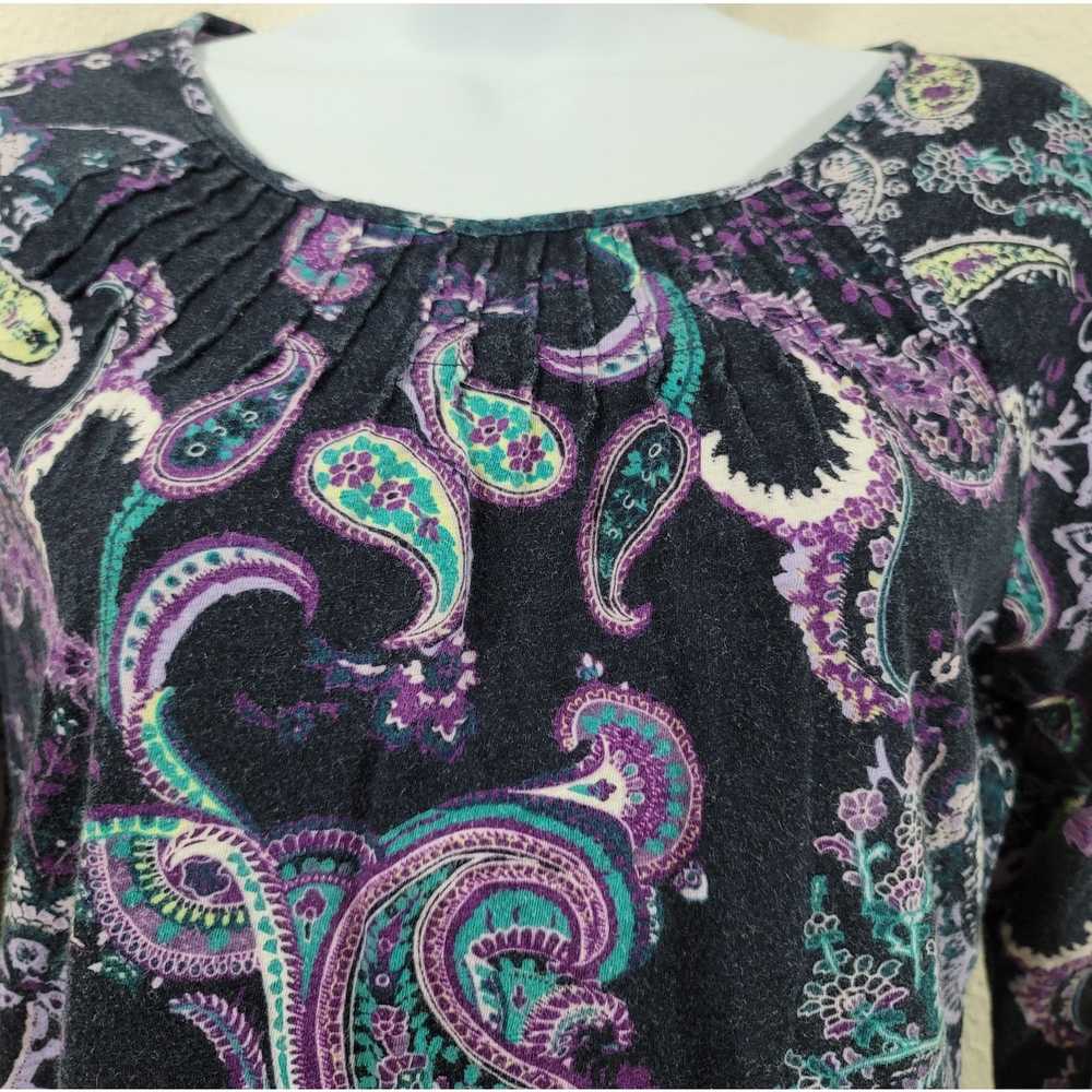 Other Talbots Navy Blue Purple Teal Paisley Print… - image 2