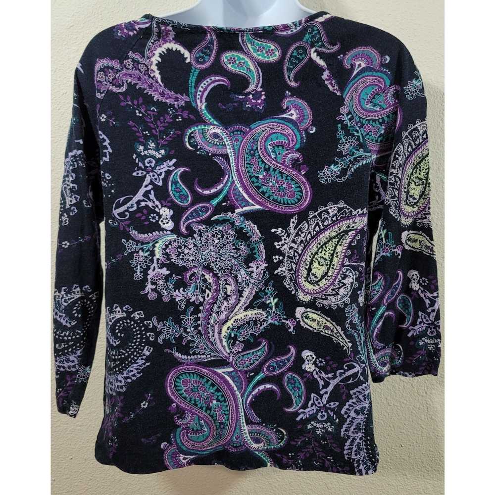 Other Talbots Navy Blue Purple Teal Paisley Print… - image 3