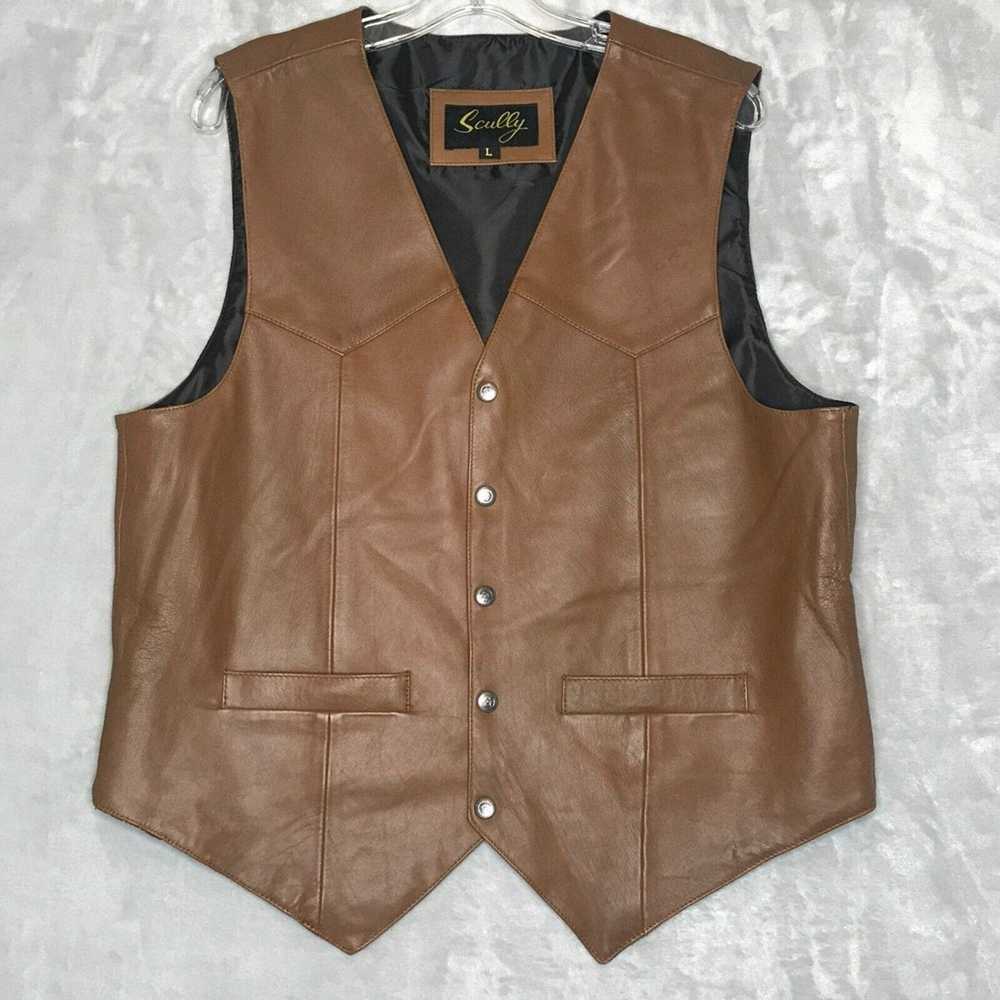 Scully Leather Scully Western Leather Vest equest… - image 1