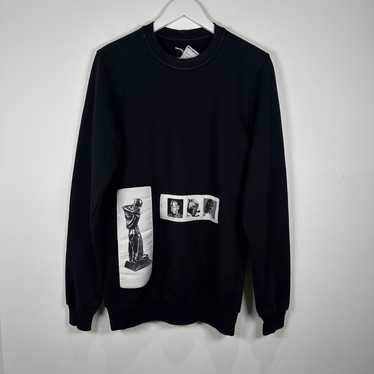 Rick Owens Rick Owens Black Patchwork Crewneck Si… - image 1