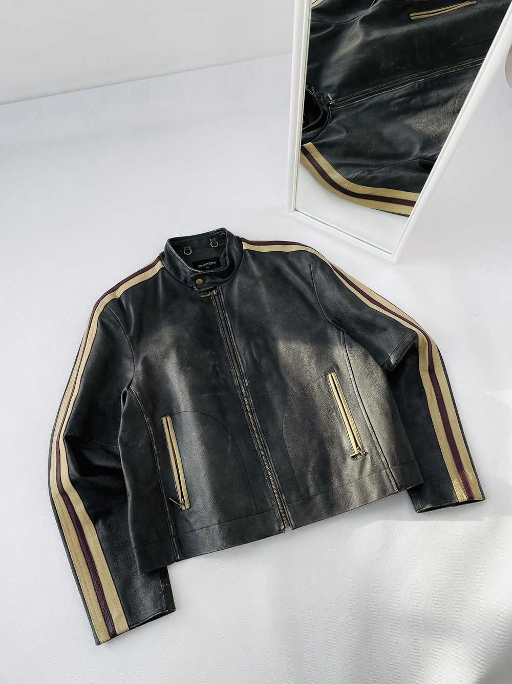 Leather Jacket × Racing × Vintage Vintage y2k lea… - image 4