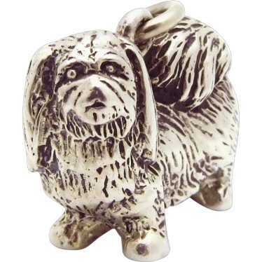 Adorable Vintage Sterling Silver Solid Pekingese D