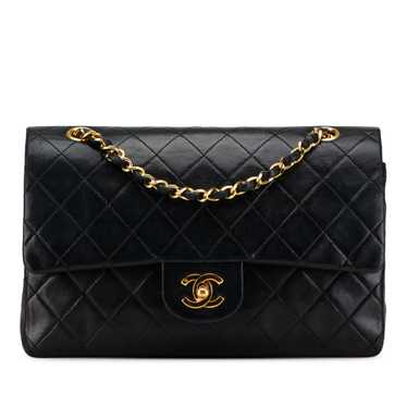 Black Chanel Medium Classic Lambskin Double Flap S