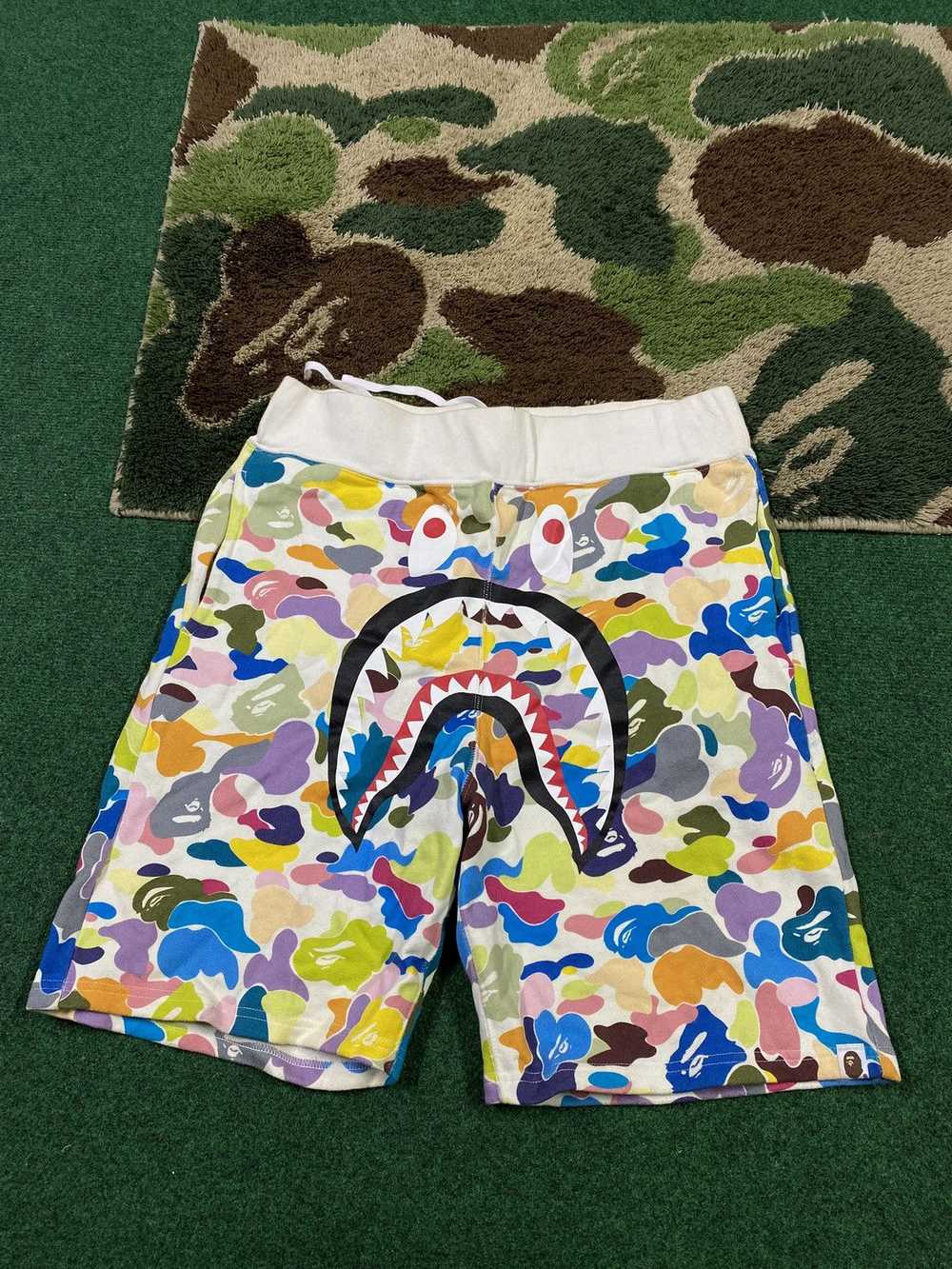 Bape Multi Camo Shark Sweat Shorts - image 2