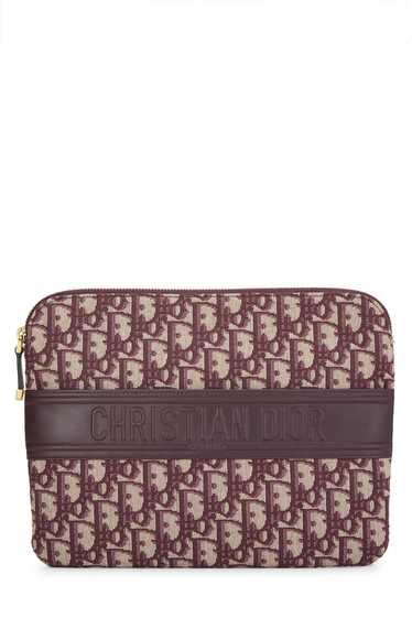 Burgundy Oblique Jacquard Canvas Pouch Send in SMS