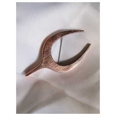 Renoir "Fortune" Textured Copper Brooch Pin - image 1