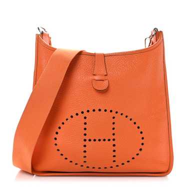 HERMES Taurillon Clemence Evelyne GM Orange