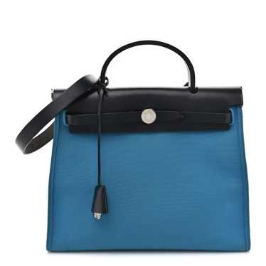 HERMES Vache Hunter Toile Herbag Zip 31 PM Bleu Z… - image 1