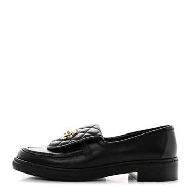 CHANEL Lambskin Quilted CC Turnlock Loafers 37.5 … - image 1