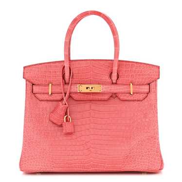 HERMES Shiny Porosus Crocodile Birkin 30 Bougainv… - image 1