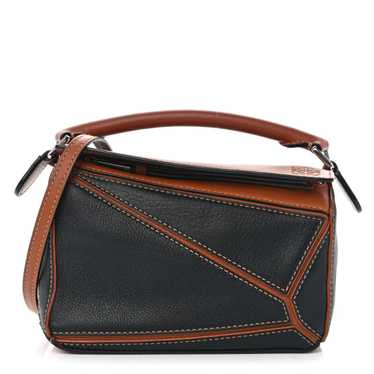 LOEWE Calfskin Mini Puzzle Bag Tan Black