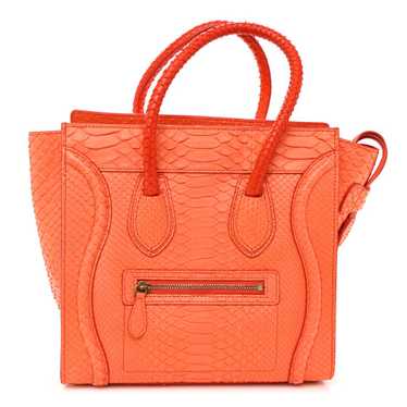 CELINE Python Micro Luggage Orange