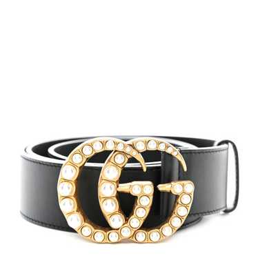 GUCCI Moon Calfskin Pearl Double G 40mm Belt 85 34