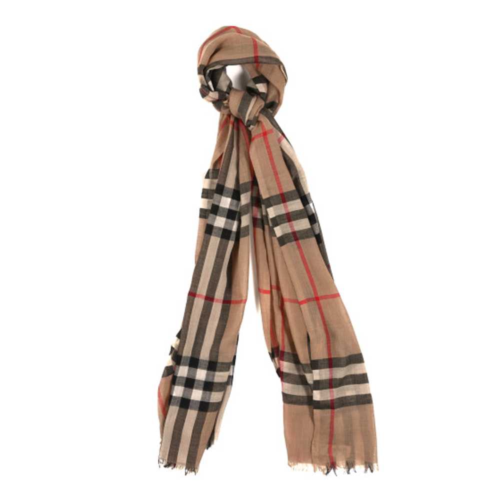 BURBERRY Wool Silk Gauze Giant Check Lightweight … - image 1