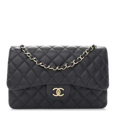 CHANEL Caviar Quilted Jumbo Double Flap Navy Blue - image 1