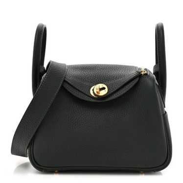 HERMES Taurillon Clemence Mini Lindy 20 Black