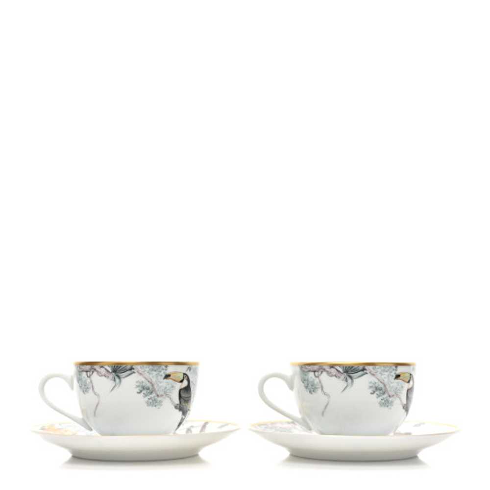 HERMES Porcelain Carnets d'Equateur Tea Cup and S… - image 1