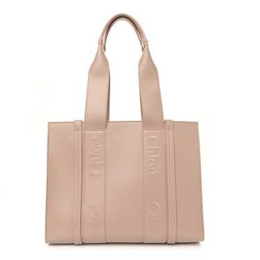 CHLOE Calfskin Medium Woody Tote Nomad Beige - image 1