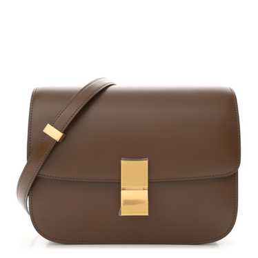 CELINE Box Calfskin Medium Classic Box Flap Bag Ca