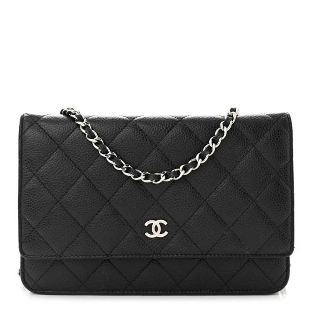 CHANEL Caviar Quilted Wallet on Chain WOC Black - image 1