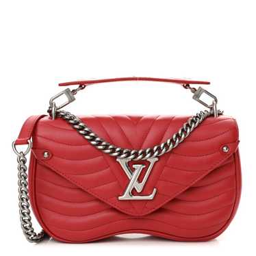 LOUIS VUITTON Calfskin New Wave Chain MM Ecarlate