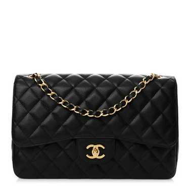 CHANEL Caviar Quilted Jumbo Double Flap Black - image 1