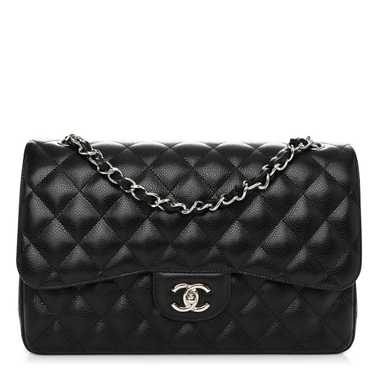 CHANEL Caviar Quilted Jumbo Double Flap Black