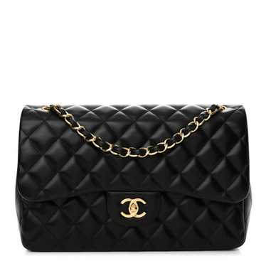 CHANEL Lambskin Quilted Jumbo Double Flap Black - image 1