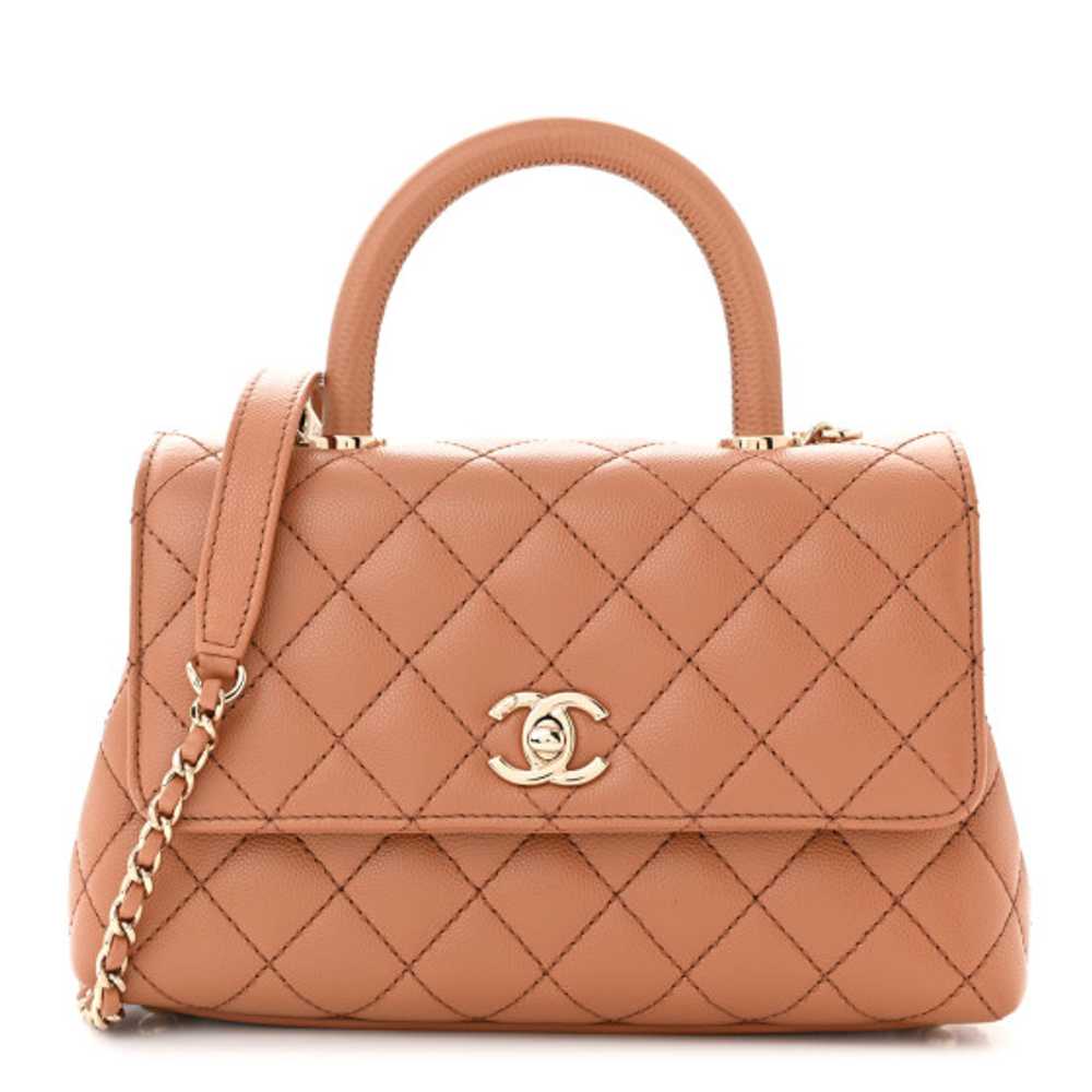 CHANEL Caviar Quilted Lizard Embossed Mini Coco H… - image 1