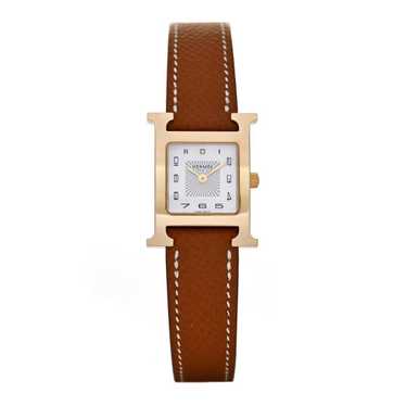 HERMES Stainless Steel Epsom 21mm Heure H Hour Qua