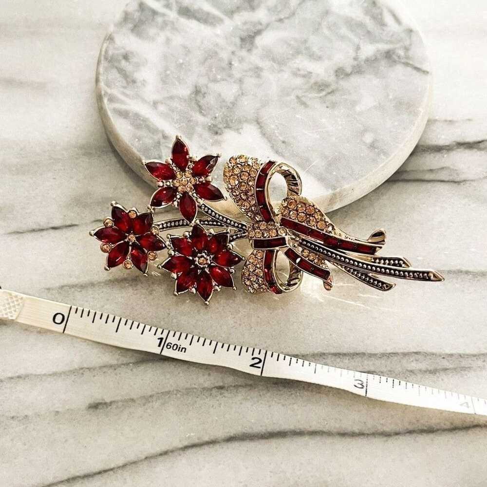 Jewelry Avon 2013 Christmas Poinsettia Brooch Red… - image 7