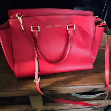 Michael kors large red tote purse