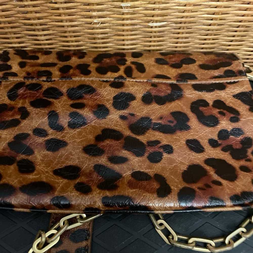 Tory Burch Leopard Handbag Clutch Purse Chain Str… - image 9