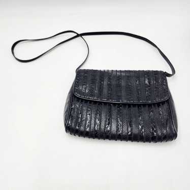 Vintage Klein for Calderon Black Snakeskin High Q… - image 1