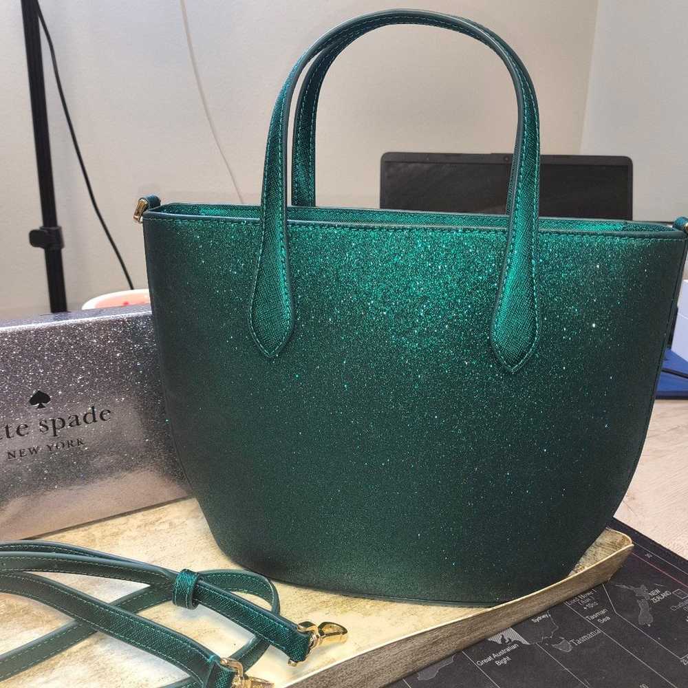 HTF Kate Spade green glitter crossbody purse - image 2